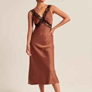 Abercrombie Satin Midi Slip Dress